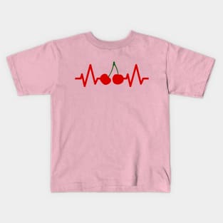 heart cherry graphic for fruit likers awesome matching couple family costume idea Kids T-Shirt